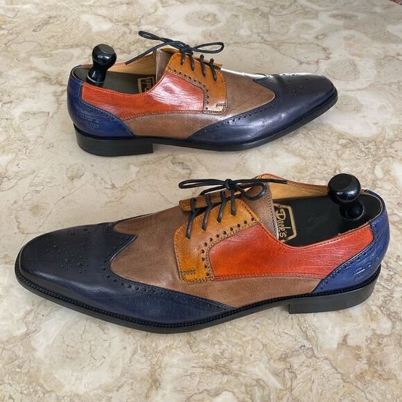 Melvin & Hamilton Jeff 14 Handcrafted Multi Colour Leather Derby Dress Shoes - Picture 4 of 16